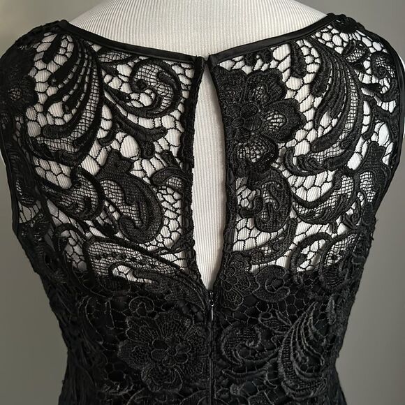 Adrianna Papell Sleeveless Illusion Lace Sheath Dress Black Size 16 - Picture 7 of 16